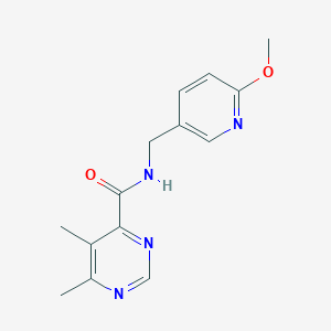 N-[(6-Methoxypyridin-3-yl)methyl]-5,6-dimethylpyrimidine-4-carboxamide