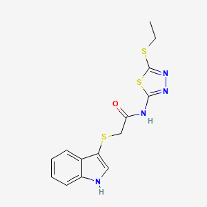 N-(5-ethylsulfanyl-1,3,4-thiadiazol-2-yl)-2-(1H-indol-3-ylsulfanyl)acetamide