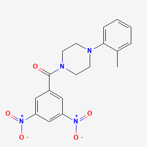 molecular formula C18H18N4O5 B2993442 3,5-二硝基苯基 4-(2-甲基苯基)哌嗪基酮 CAS No. 289061-09-2
