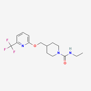 molecular formula C15H20F3N3O2 B2993444 N-Ethyl-4-[[6-(trifluoromethyl)pyridin-2-yl]oxymethyl]piperidine-1-carboxamide CAS No. 2379977-84-9