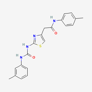 molecular formula C20H20N4O2S B2993445 N-(对甲苯基)-2-(2-(3-(间甲苯基)脲基)噻唑-4-基)乙酰胺 CAS No. 921499-78-7