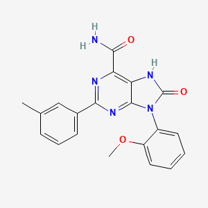 9-(2-methoxyphenyl)-2-(3-methylphenyl)-8-oxo-7H-purine-6-carboxamide