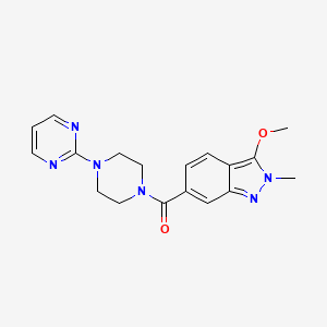 molecular formula C18H20N6O2 B2993449 (3-methoxy-2-methyl-2H-indazol-6-yl)(4-(pyrimidin-2-yl)piperazin-1-yl)methanone CAS No. 1421449-27-5