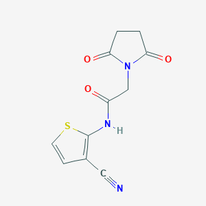 molecular formula C11H9N3O3S B2993452 N-(3-cyanothiophen-2-yl)-2-(2,5-dioxopyrrolidin-1-yl)acetamide CAS No. 920485-75-2