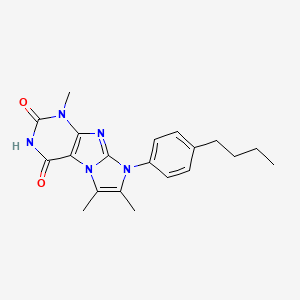 molecular formula C20H23N5O2 B2993457 8-(4-butylphenyl)-1,6,7-trimethyl-1H-imidazo[2,1-f]purine-2,4(3H,8H)-dione CAS No. 896301-47-6