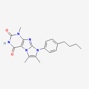 molecular formula C20H23N5O2 B2993457 8-(4-丁基苯基)-1,6,7-三甲基-1H-咪唑并[2,1-f]嘌呤-2,4(3H,8H)-二酮 CAS No. 896301-47-6