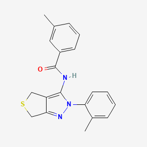 3-methyl-N-[2-(2-methylphenyl)-4,6-dihydrothieno[3,4-c]pyrazol-3-yl]benzamide