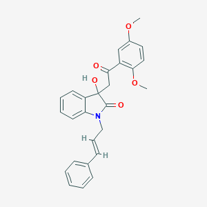 molecular formula C27H25NO5 B299347 1-cinnamyl-3-[2-(2,5-dimethoxyphenyl)-2-oxoethyl]-3-hydroxy-1,3-dihydro-2H-indol-2-one 