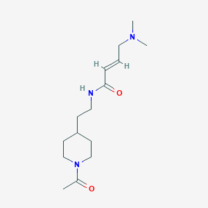 molecular formula C15H27N3O2 B2993471 (E)-N-[2-(1-Acetylpiperidin-4-yl)ethyl]-4-(dimethylamino)but-2-enamide CAS No. 2411332-54-0