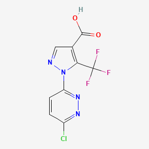 molecular formula C9H4ClF3N4O2 B2993472 1-(6-氯吡哒嗪-3-基)-5-(三氟甲基)-1H-吡唑-4-甲酸 CAS No. 1171703-24-4