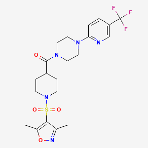(1-((3,5-Dimethylisoxazol-4-yl)sulfonyl)piperidin-4-yl)(4-(5-(trifluoromethyl)pyridin-2-yl)piperazin-1-yl)methanone