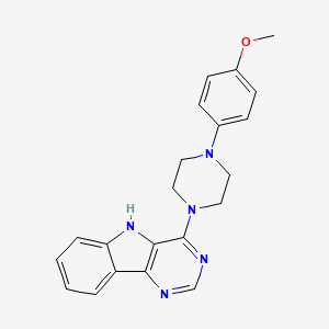 molecular formula C21H21N5O B2993485 4-[4-(4-甲氧基苯基)哌嗪基]-5H-嘧啶并[5,4-b]吲哚 CAS No. 338419-63-9