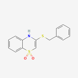 molecular formula C15H13NO2S2 B2993487 3-(benzylsulfanyl)-1lambda~6~,4-benzothiazine-1,1(4H)-dione CAS No. 22191-27-1
