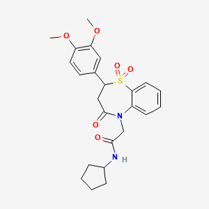 N-cyclopentyl-2-(2-(3,4-dimethoxyphenyl)-1,1-dioxido-4-oxo-3,4-dihydrobenzo[b][1,4]thiazepin-5(2H)-yl)acetamide