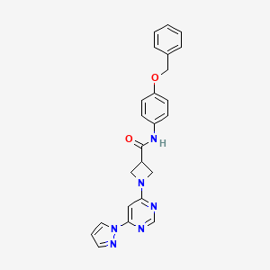 1-(6-(1H-pyrazol-1-yl)pyrimidin-4-yl)-N-(4-(benzyloxy)phenyl)azetidine-3-carboxamide
