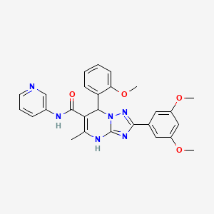 molecular formula C27H26N6O4 B2993503 2-(3,5-dimethoxyphenyl)-7-(2-methoxyphenyl)-5-methyl-N-(pyridin-3-yl)-4,7-dihydro-[1,2,4]triazolo[1,5-a]pyrimidine-6-carboxamide CAS No. 539799-19-4