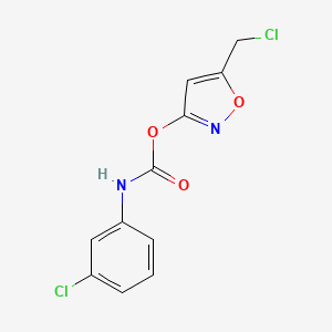 molecular formula C11H8Cl2N2O3 B2993506 5-(chloromethyl)-3-isoxazolyl N-(3-chlorophenyl)carbamate CAS No. 866154-18-9