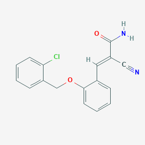(E)-3-[2-[(2-chlorophenyl)methoxy]phenyl]-2-cyanoprop-2-enamide