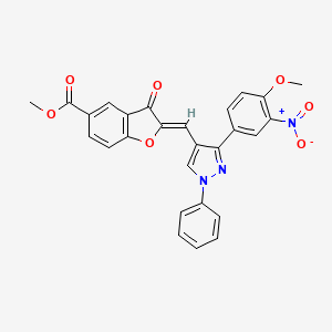 (Z)-methyl 2-((3-(4-methoxy-3-nitrophenyl)-1-phenyl-1H-pyrazol-4-yl)methylene)-3-oxo-2,3-dihydrobenzofuran-5-carboxylate