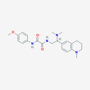 molecular formula C23H30N4O3 B2993515 N1-(2-(dimethylamino)-2-(1-methyl-1,2,3,4-tetrahydroquinolin-6-yl)ethyl)-N2-(4-methoxyphenyl)oxalamide CAS No. 922118-89-6