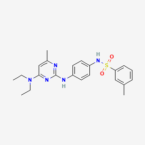 molecular formula C22H27N5O2S B2993526 N-(4-((4-(diethylamino)-6-methylpyrimidin-2-yl)amino)phenyl)-3-methylbenzenesulfonamide CAS No. 923139-39-3