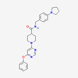1-(6-phenoxypyrimidin-4-yl)-N-(4-(pyrrolidin-1-yl)benzyl)piperidine-4-carboxamide
