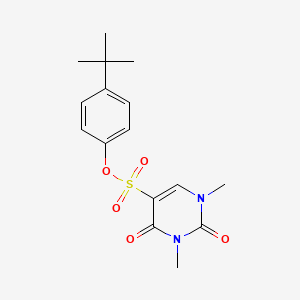 molecular formula C16H20N2O5S B2993531 （4-叔丁基苯基）1,3-二甲基-2,4-二氧代嘧啶-5-磺酸盐 CAS No. 869071-16-9