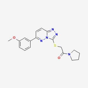 molecular formula C18H19N5O2S B2993534 2-[[6-(3-Methoxyphenyl)-[1,2,4]triazolo[4,3-b]pyridazin-3-yl]sulfanyl]-1-pyrrolidin-1-ylethanone CAS No. 894062-14-7