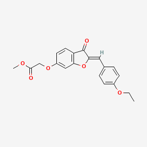molecular formula C20H18O6 B2993535 (Z)-methyl 2-((2-(4-ethoxybenzylidene)-3-oxo-2,3-dihydrobenzofuran-6-yl)oxy)acetate CAS No. 623117-50-0
