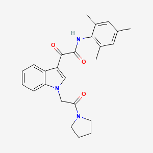 molecular formula C25H27N3O3 B2993536 N-mesityl-2-oxo-2-(1-(2-oxo-2-(pyrrolidin-1-yl)ethyl)-1H-indol-3-yl)acetamide CAS No. 872854-91-6