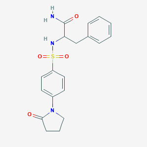 molecular formula C19H21N3O4S B299354 N-{[4-(2-oxo-1-pyrrolidinyl)phenyl]sulfonyl}phenylalaninamide 