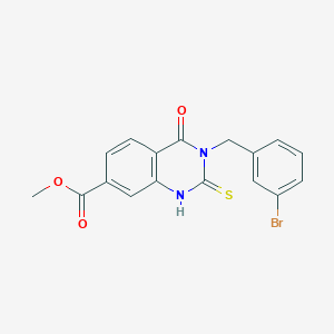 molecular formula C17H13BrN2O3S B2993547 3-[(3-溴苯基)甲基]-4-氧代-2-硫代亚甲基-1H-喹唑啉-7-甲酸甲酯 CAS No. 361475-04-9