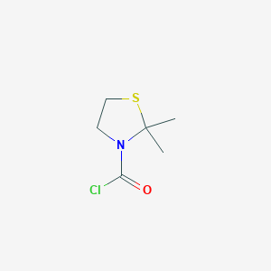 molecular formula C6H10ClNOS B2993555 2,2-Dimethyl-1,3-thiazolidine-3-carbonyl chloride CAS No. 2131057-08-2