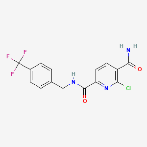 molecular formula C15H11ClF3N3O2 B2993556 6-chloro-N2-{[4-(trifluoromethyl)phenyl]methyl}pyridine-2,5-dicarboxamide CAS No. 1808640-50-7
