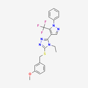 4-ethyl-3-[(3-methoxybenzyl)sulfanyl]-5-[1-phenyl-5-(trifluoromethyl)-1H-pyrazol-4-yl]-4H-1,2,4-triazole
