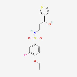 molecular formula C15H18FNO4S2 B2993558 4-乙氧基-3-氟-N-(3-羟基-3-(噻吩-3-基)丙基)苯磺酰胺 CAS No. 2034404-87-8