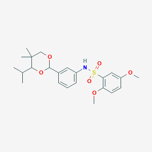 molecular formula C23H31NO6S B299356 N-[3-(4-isopropyl-5,5-dimethyl-1,3-dioxan-2-yl)phenyl]-2,5-dimethoxybenzenesulfonamide 