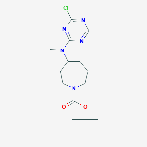molecular formula C15H24ClN5O2 B2993566 Tert-butyl 4-[(4-chloro-1,3,5-triazin-2-yl)-methylamino]azepane-1-carboxylate CAS No. 2377030-94-7