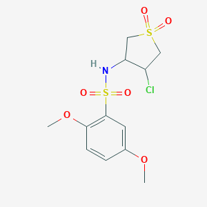molecular formula C12H16ClNO6S2 B299357 N-(4-chloro-1,1-dioxidotetrahydro-3-thienyl)-2,5-dimethoxybenzenesulfonamide 