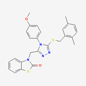 3-((5-((2,5-dimethylbenzyl)thio)-4-(4-methoxyphenyl)-4H-1,2,4-triazol-3-yl)methyl)benzo[d]thiazol-2(3H)-one