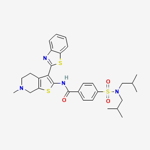 N-(3-(benzo[d]thiazol-2-yl)-6-methyl-4,5,6,7-tetrahydrothieno[2,3-c]pyridin-2-yl)-4-(N,N-diisobutylsulfamoyl)benzamide