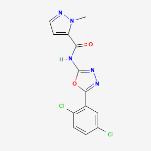 molecular formula C13H9Cl2N5O2 B2993595 N-(5-(2,5-dichlorophenyl)-1,3,4-oxadiazol-2-yl)-1-methyl-1H-pyrazole-5-carboxamide CAS No. 1170962-47-6