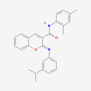 molecular formula C27H26N2O2 B2993596 (2Z)-N-(2,4-dimethylphenyl)-2-{[3-(propan-2-yl)phenyl]imino}-2H-chromene-3-carboxamide CAS No. 1327171-53-8
