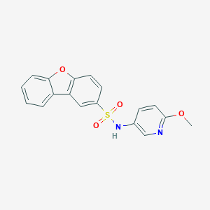 molecular formula C18H14N2O4S B299360 N-(6-methoxy-3-pyridyl)dibenzofuran-2-sulfonamide 