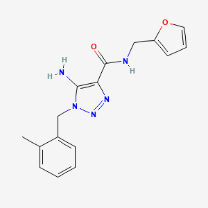 molecular formula C16H17N5O2 B2993600 5-amino-N-(furan-2-ylmethyl)-1-[(2-methylphenyl)methyl]triazole-4-carboxamide CAS No. 899738-04-6