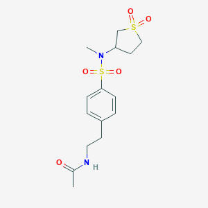 molecular formula C15H22N2O5S2 B299361 N-[2-(4-{[(1,1-dioxidotetrahydro-3-thienyl)(methyl)amino]sulfonyl}phenyl)ethyl]acetamide 