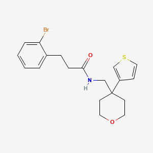 3-(2-bromophenyl)-N-((4-(thiophen-3-yl)tetrahydro-2H-pyran-4-yl)methyl)propanamide