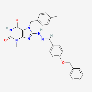 4-(Benzyloxy)benzaldehyde [3-methyl-7-(4-methylbenzyl)-2,6-dioxo-2,3,6,7-tetrahydro-1H-purin-8-YL]hydrazone