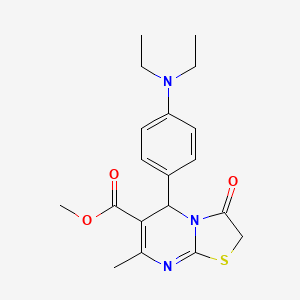 molecular formula C19H23N3O3S B2993631 5-[4-(二乙氨基)苯基]-7-甲基-3-氧代-5H-[1,3]噻唑并[3,2-a]嘧啶-6-甲酸甲酯 CAS No. 499184-81-5