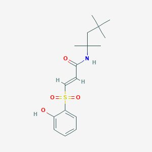 (E)-3-(2-hydroxyphenyl)sulfonyl-N-(2,4,4-trimethylpentan-2-yl)prop-2-enamide